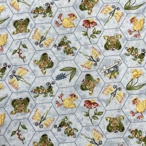 Tenderberry Stitches Is It Spring Yet #3707 Frog Chick Novelty Fabric 44x60